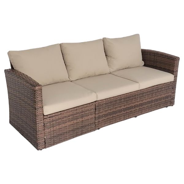 Best Seller 4 Pcs Patio Furniture Set Rattan Sofa Sets Indoor Outdoor Use Steel Frame PE Rattan Wicker Sofa Set Furniture