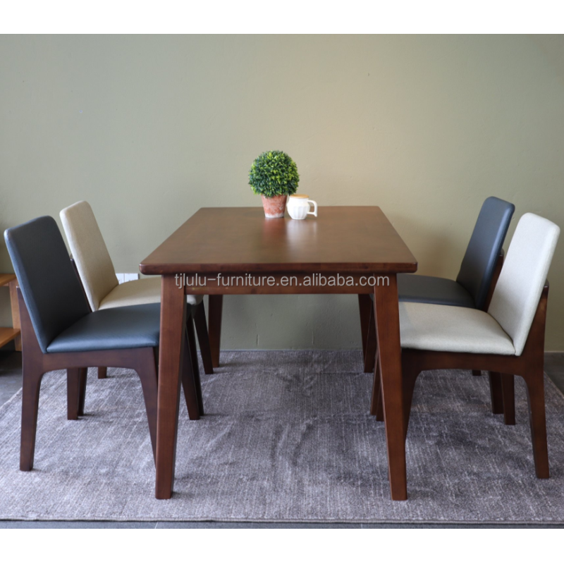 Customized Exquisite Workmanship Solid Wood Leg Dining Room Set Furniture with Dinning Table and Chairs Design