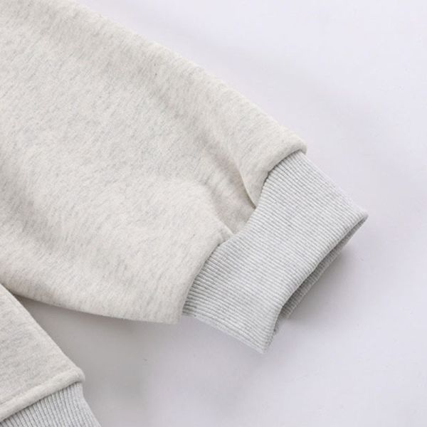 Anti Pilling Embroidered Long Sleeve Sweatshirts Loose Floral Fleece Hoodie