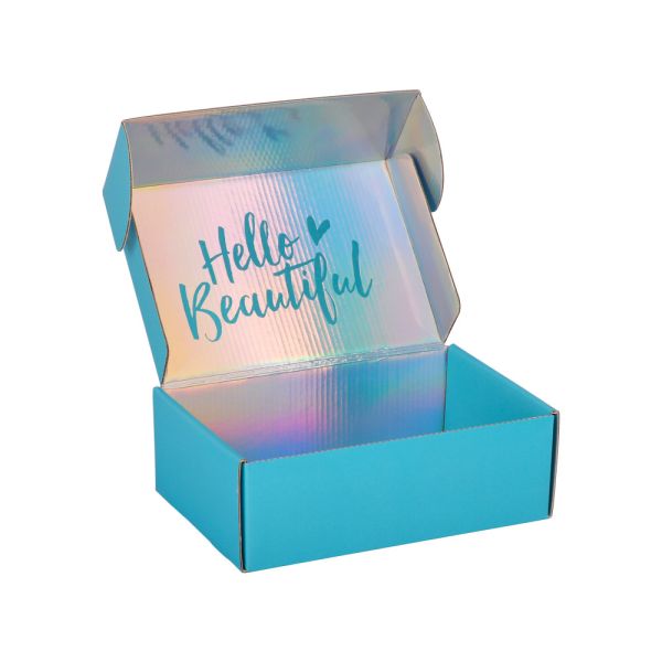 Голубая голограмма Коробка из гофрированной бумаги