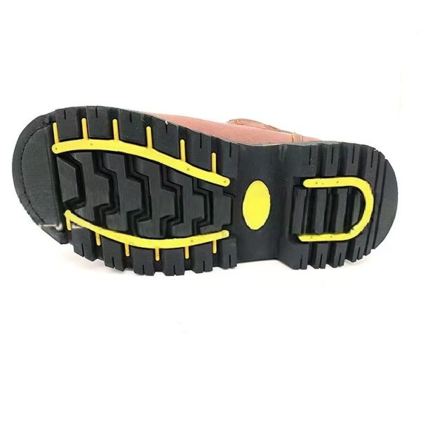 Botas con tapa de pie de acero de punta alta Botas de piel de vaca marrón Botas para hombres