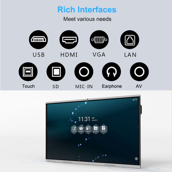 3840x2160 86 Inch Interactive Whiteboard Smart Panel For Classroom