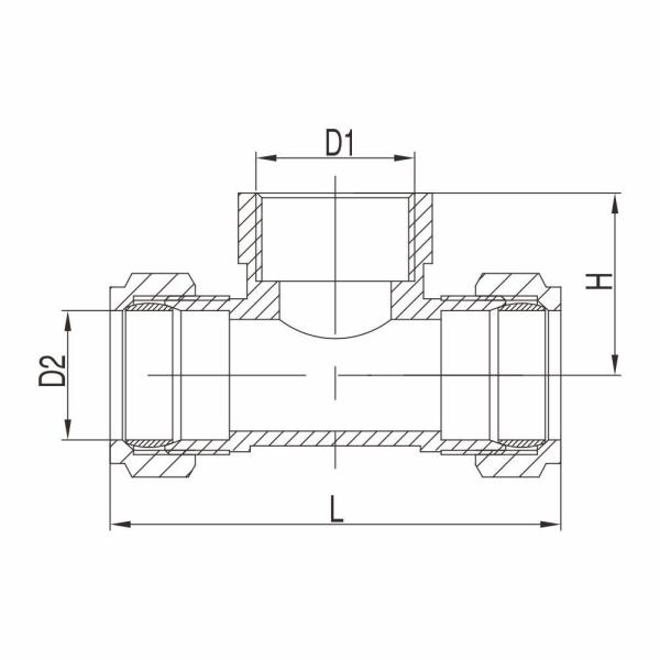 Welded Female Tee Connector Reduce Brass Coupling Fitting For R134A