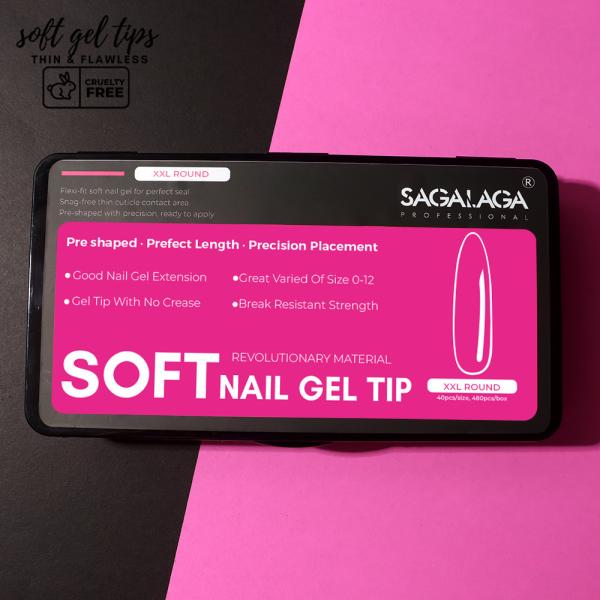 DIY Nail Art Natural Straight Full Cover Xxl Coffin Nail Tips Bulk No c Curve Custom Logo Soft Gel X Nails Tips