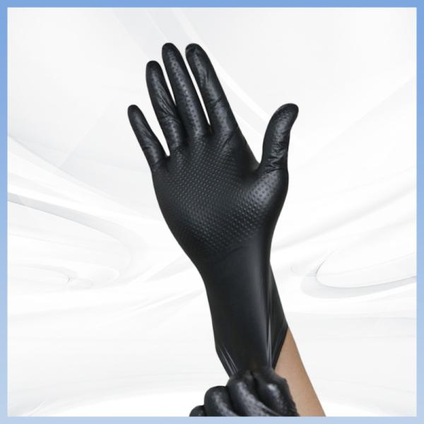 Diamond Grip Food Processing Gloves preto 8 Mil Nitrile Gloves 100Pcs pela caixa