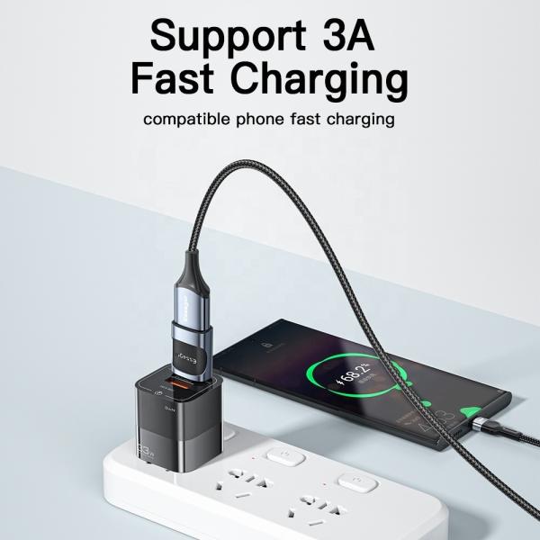 Essager 2022 Xuankong Small 3A Fast Charging USB Female to Type-C Male OTG Adapter USB 3.0 Adaptor for Multiple Devices