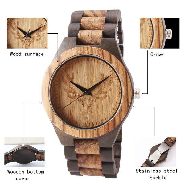 Beautiful Gift Wwooden Quartz Watch Photo Minimalist Picture Lightweight