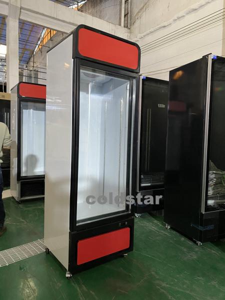 Upright Commercial 2 Glass Door Refrigerator Freezer Showcase For Supermarket Chain Store