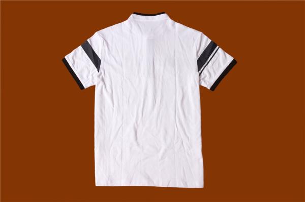 white Short Sleeves Mens Button Up T Shirt 100% Cotton