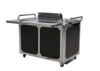 Tableau de gril de teppanyaki mobile noir - chauffage par élément électrique