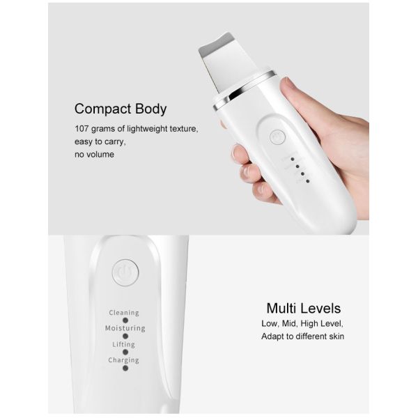 Cavitation Peeling Facial Lifting 29KHZ DC5V 0.8A Ultrasonic Skin Scrubber