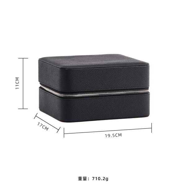 Handmade 6 Slot PU Leather Watch Storage Box Protective Leather Watch Holder Box