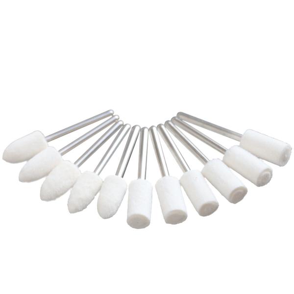 10pcs Wool Grinding Head Round Cylindrical Bullet Type Polishing 2.35mm
