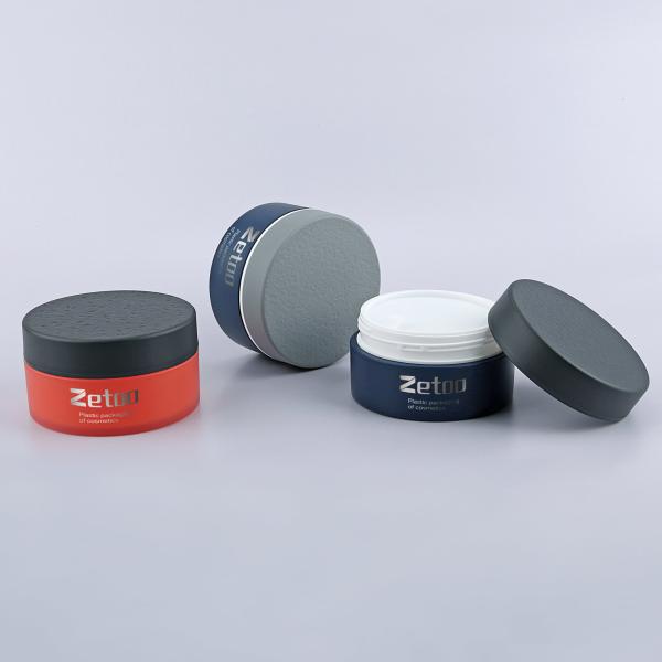 Round 100ml Cosmetic Jar Red Beauty Cream Jar Customized With Stone Texture Cap