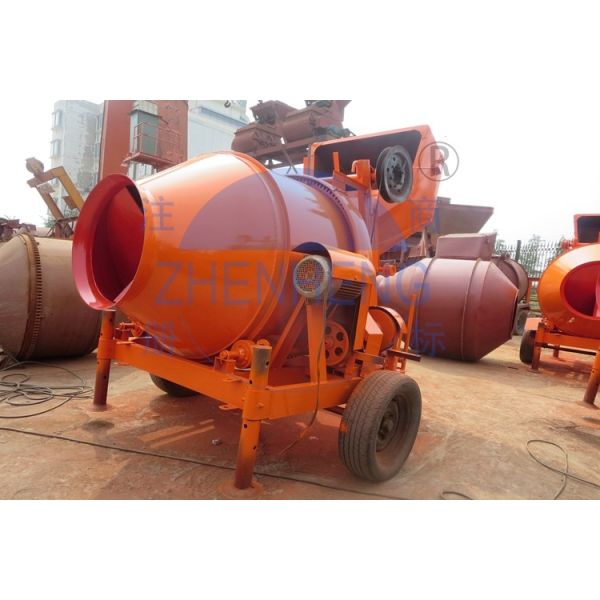 Semi Dry Reversing Drum Mixer Machine, Heavy Duty 4kw Half Bag JZC300 Concrete Mixer