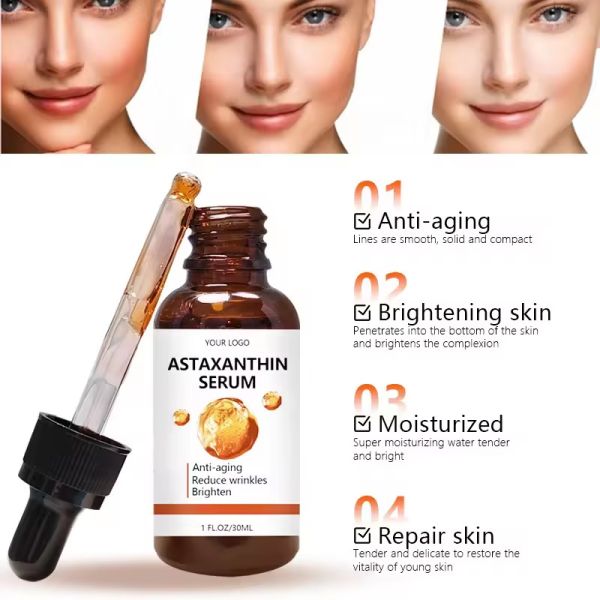 Serum de cara con astaxantina para blanquear el azúcar y el color del rostro