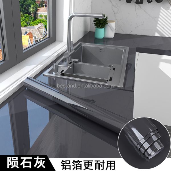 Design moderne style papier peigné haut-brillant bâton pour la cuisine de couleur simple solide