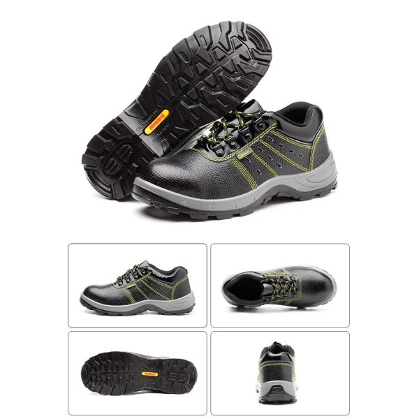 Chaussures de sécurité de construction industrielle Chaussures en cuir noir pour hommes