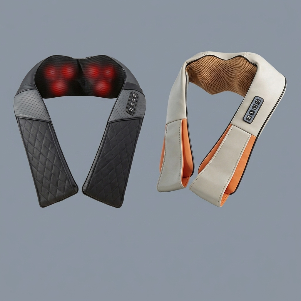 ZN-SY18 Electric Neck and Shoulder Massager with 10D Deep Tissue Kneading Nodes and Heating for Back and Waist Muscle Pain Relief