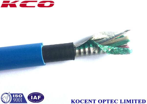 Outdoor Aerial Fiber Optic Cable Internet 2km 3km Each Roll Blue MGTSV Mining