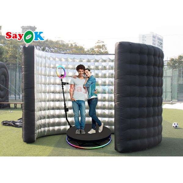 Automatic Inflatable 360 Photo Booth Wall Wedding Party Enclosure Backdrop With Led Light