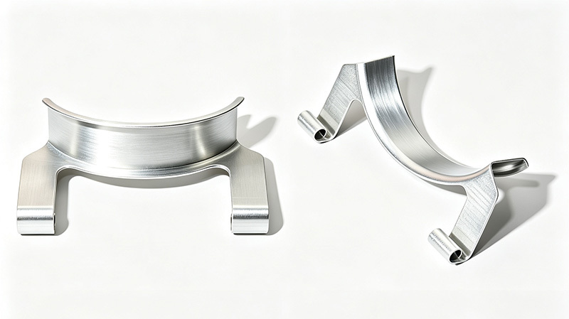 OEM CNC Precision Bent 6061-T6 Aluminum Alloy Curved Spring Clip with Fine Brushed Surface for Industrial Clamping