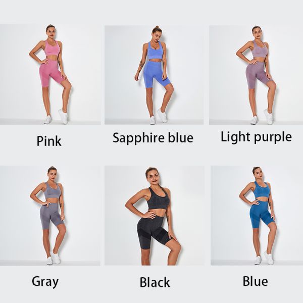 Безшовный бюстгальтер йоги и замыкает накоротко установленный мягкий нейлон сексуальная 2 части вяжет набор краткости йоги