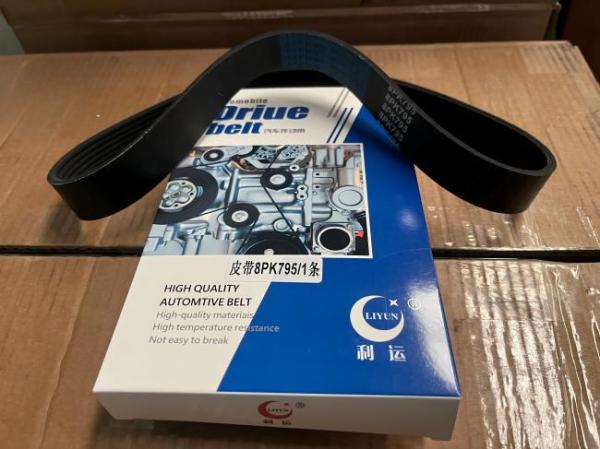 Courroie de ventilateur 8PK795 pour camions HOWO SHACMAN - 8 nervures, longueur 795 mm