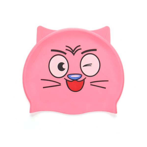 Perimedes swimming hat cute design fish print attract Silicone eye for children swim children Cap-Junior boys and girls