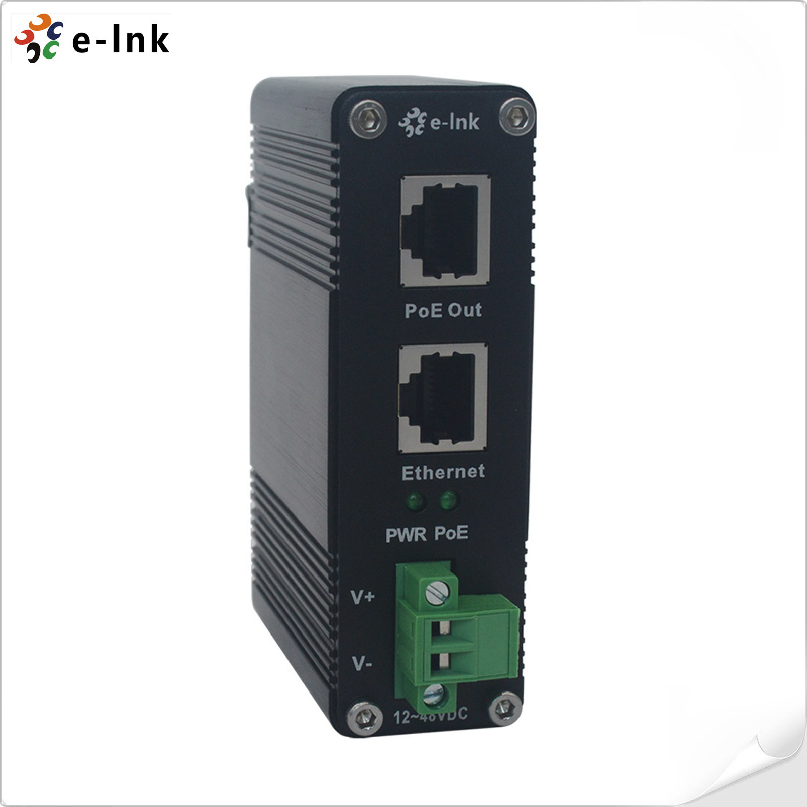 12 ~ 48VDC 1.25G 2.5G 5G 10G Power Over Ethernet Injector 30W DIN Rail PoE Injector