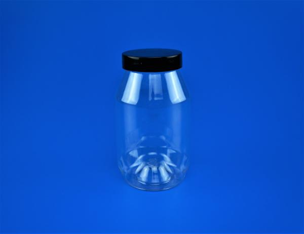Transparent Tea Sugar Jars , Screw Lid Food Grade Square Containers 377Ml