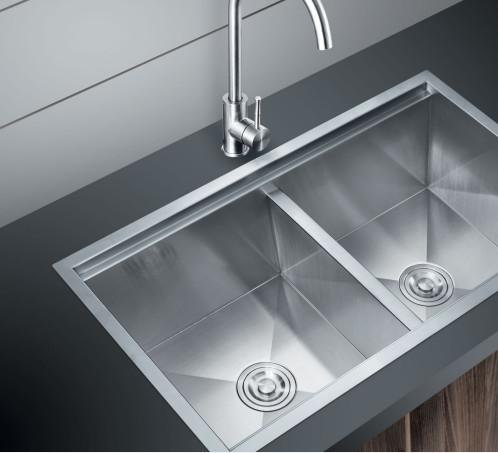 High Durability Double Bowls Kitchen Sinks 430mm Stainless Steel Kitchen Sinks Undermount