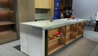 o armário de cozinha completo moderno da fábrica de foshan com escaninho de desperdício e conduziu a luz para o armário de cozinha