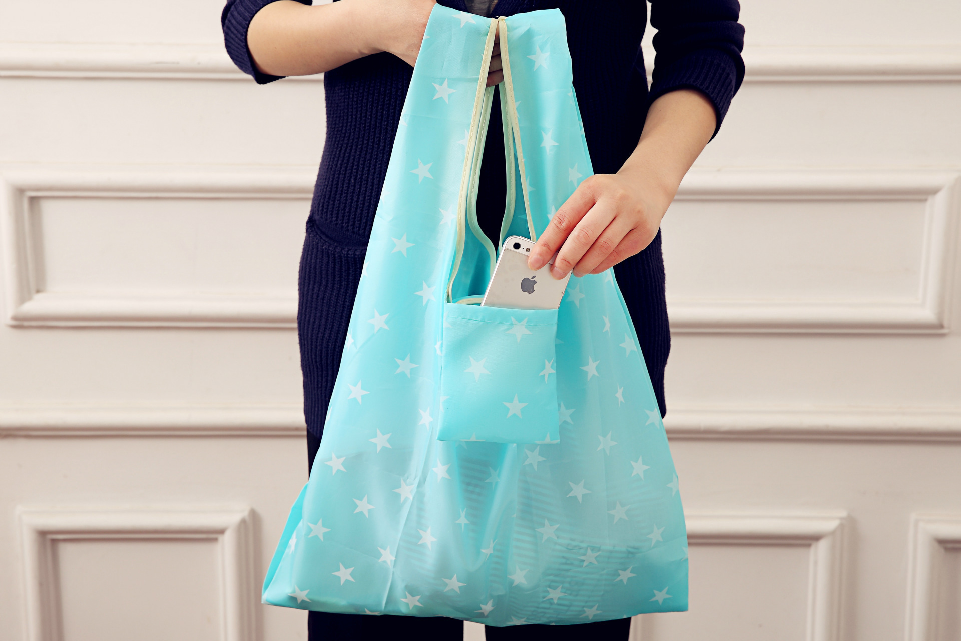Gelory Eco Friendly Recycled Ripstop Polyester Grocery Bags Reusable Foldable Shopping Bags