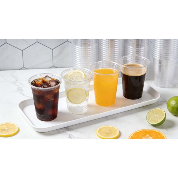 Custom Logo Printed  Clear PET Transparent Cups Plastic Smoothies Cold Coffee and Ice Drinking Cup