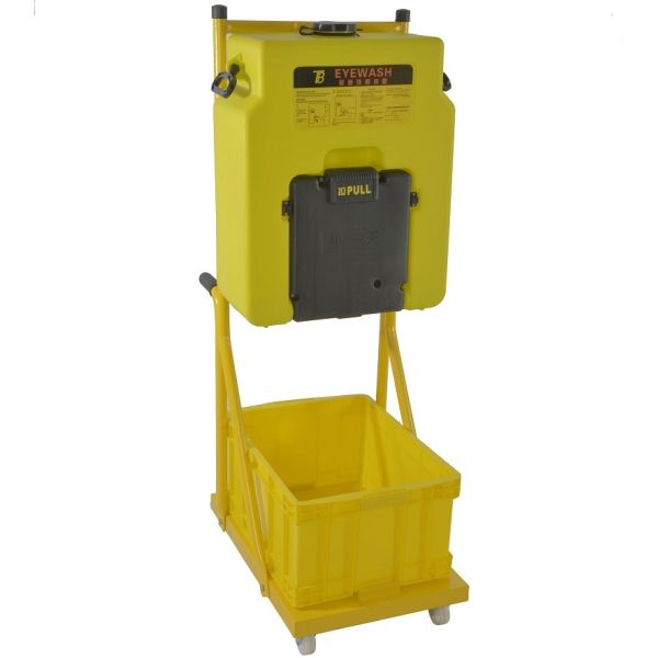 Trolley portable eyewash emergency eyewash 16 gallon 53L ABS portable eye wash station, plastic emergency eye wash