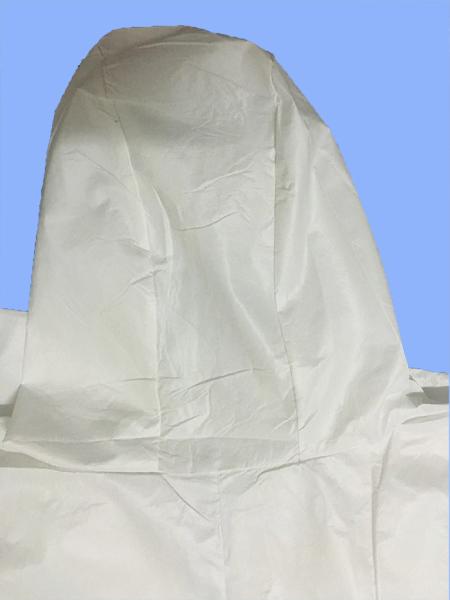 Disposable white micro porous coverall with hood,S-XXL,against dust and oil,Tyvek function