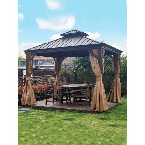 Luxury Patio Lawn Garden Outdoor Metal Pavilion Пергола водонепроницаемая с стальной крышей