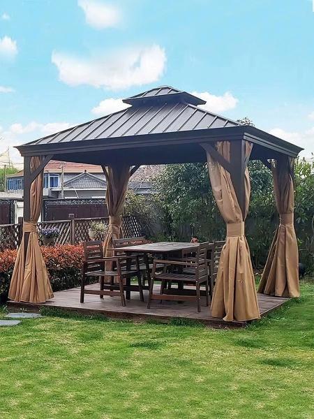 Grande Jardim ao ar livre 3x4m Terraço rígido Capela à prova d'água Tenda Pavilhão Gazebo de alumínio para eventos de jardim