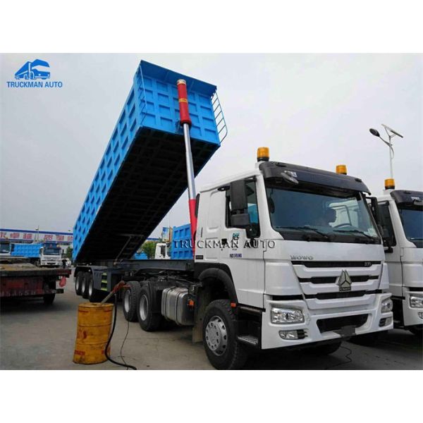 3 Axles 60 Tons Blue Mining Dump Semi Trailer