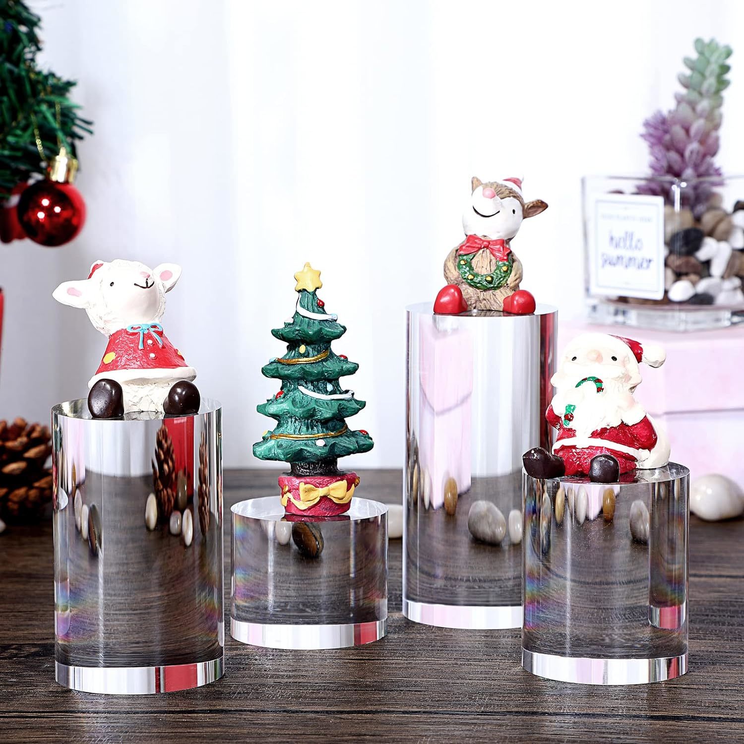 4 x 4 x 1 inches Clear Solid Acrylic Block Display  Stand Modern Stylish