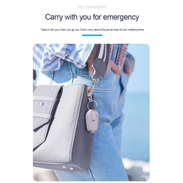 Key Power Bank  Keyring Key Chain Wireless Charger Portable Emergency Keychain 1500mah Mini Power Bank Charger with Keychain