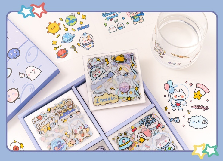 DIY Decoration Notebook Removable PMS Vinyl Cartoon Sticker Label Adhesive