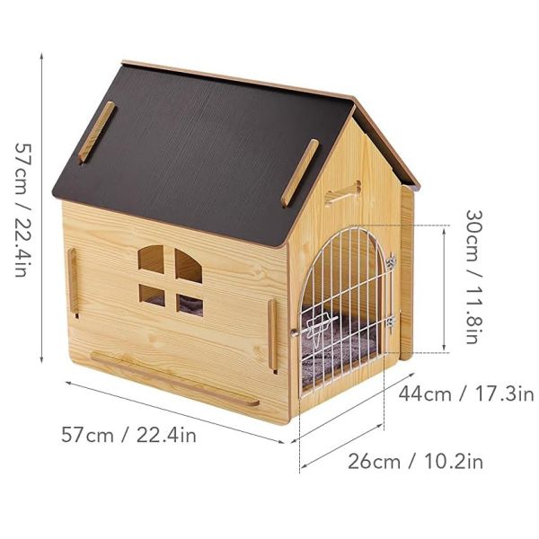 Hot Selling Indoor and Outdoor Breathable Dog Crate Wooden Pet House With Roof for Dogs