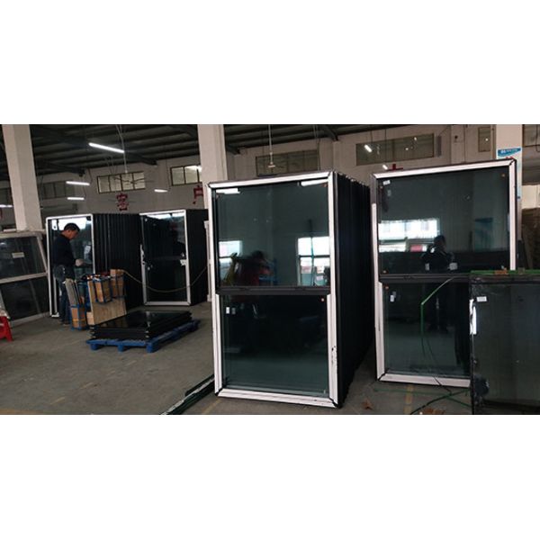 NFRC UPVC одноподвешенное окно с двойным стеклянным залом