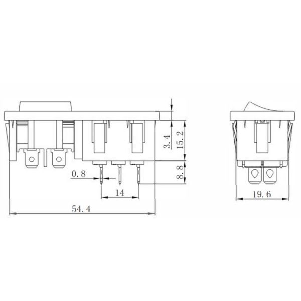 R14-B-1FB2 10A 250VAC 3 Pin C14 Inlet Connector Plug Power Socket With Rocker Switch Fuse Holder