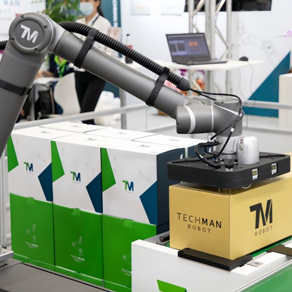 Techman Cobot Automatic Palletizing Robotic Arm 35 Kg Payload Food Beverage Chemical Carton Palletizer Wood Packaging