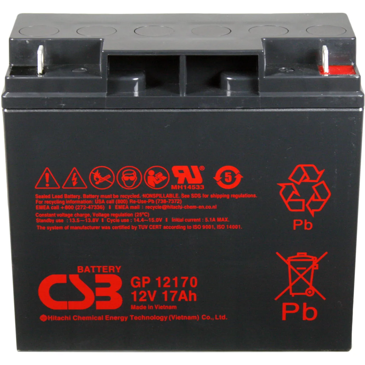 CSB Battery GP12170 12V 17Ah Energy Storage Maintenance Free Rechargeable VRLA 12V 17Ah CSB Battery