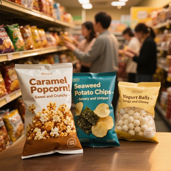 Food Snacks Packaging Custom Aluminum Food Packaging Bags Suitable for Popcorn Potato Chips Yogurt Balls Industrial Food