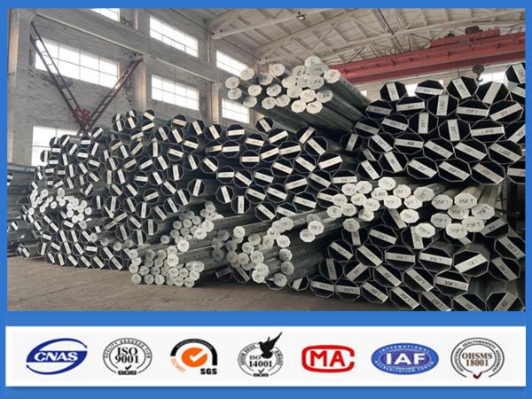Steel Q235 Q345 Galvanized Steel Pole Aganist wind pressure of 120Km / h - 180Km / h